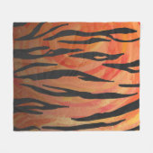 Tiger Hot orange und Black Print Fleecedecke (Vorderseite (Horizontal))