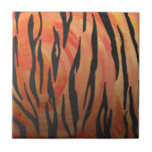 Tiger Hot orange und Black Print Fliese (Vorderseite)