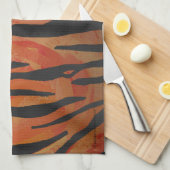 Tiger Hot orange und Black Print Geschirrtuch (Viertel Falte)