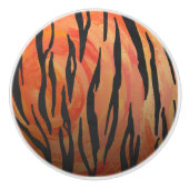 Tiger Hot orange und Black Print Keramikknauf (Vorderseite)