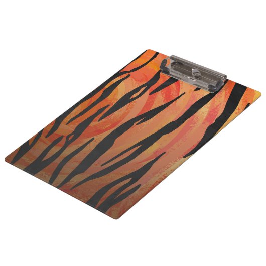 Tiger Hot orange und Black Print Klemmbrett (Schrägansicht)