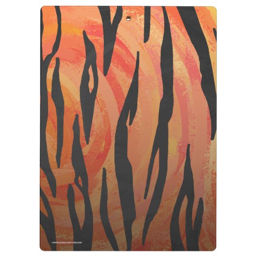 Tiger Hot orange und Black Print Klemmbrett (Rückseite)