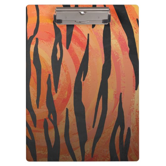 Tiger Hot orange und Black Print Klemmbrett (Vorderseite)