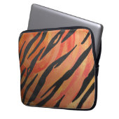 Tiger Hot orange und Black Print Laptopschutzhülle (Vorderseite Links)