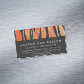 Tiger Hot orange und Black Print Magnetische Visitenkarte (Beispiel)