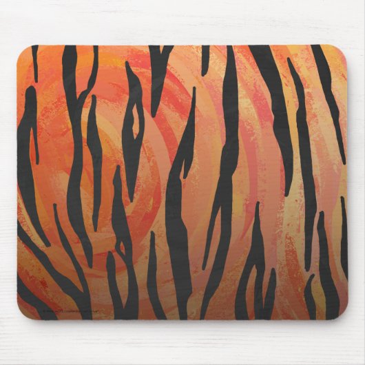 Tiger Hot orange und Black Print Mousepad (Vorne)