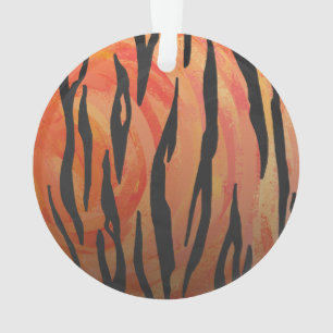 Tiger Hot orange und Black Print Ornament