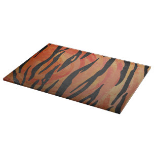 Tiger Hot orange und Black Print Schneidebrett