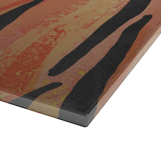Tiger Hot orange und Black Print Schneidebrett (Ecke)