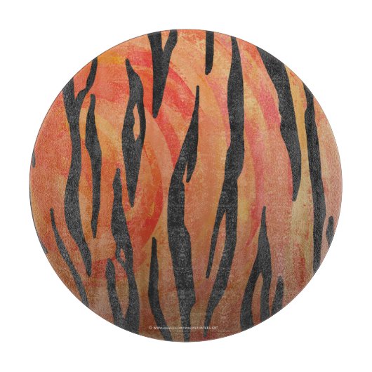 Tiger Hot orange und Black Print Schneidebrett (Vorderseite)