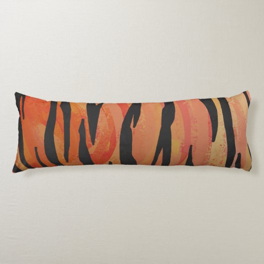 Tiger Hot orange und Black Print Seitenschläferkissen (Vorderseite)