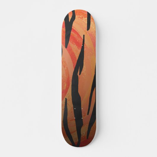 Tiger Hot orange und Black Print Skateboard (Vorne)