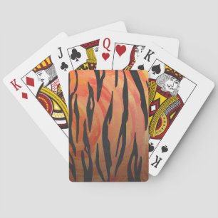 Tiger Hot orange und Black Print Spielkarten