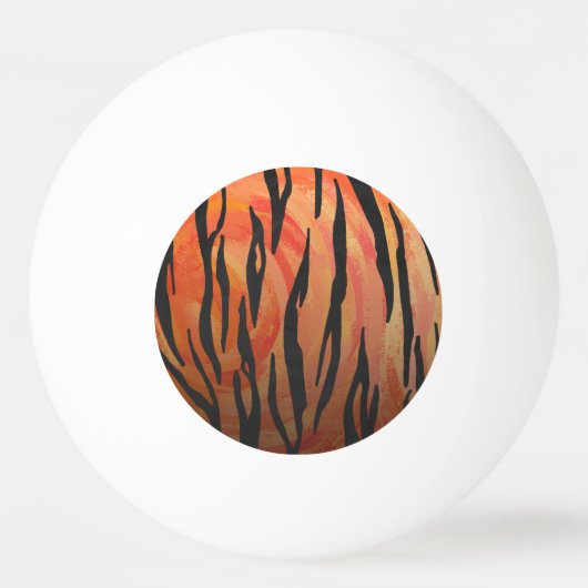 Tiger Hot orange und Black Print Tischtennisball (Vorderseite)