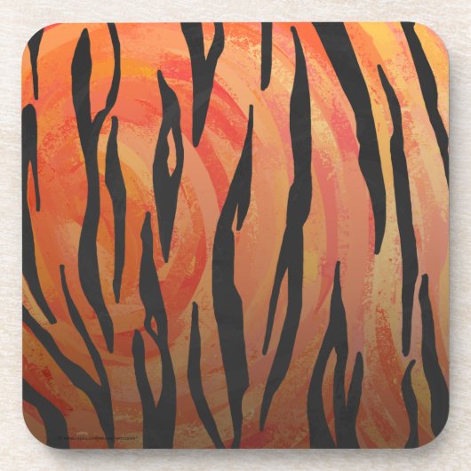 Tiger Hot orange und Black Print Untersetzer (Vorderseite)