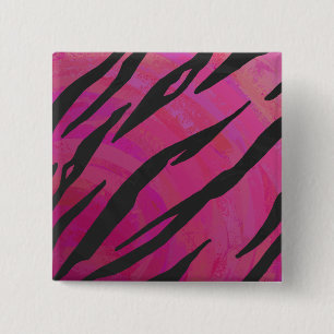Tiger Hot Pink und Black Print Button