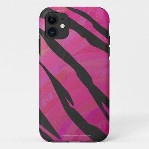 Tiger Hot Pink und Black Print iPhone 11 Hülle