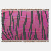 Tiger Hot Pink und Black Print Decke (Vorderseite)