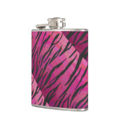 Tiger Hot Pink und Black Print Flachmann (Links)