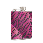 Tiger Hot Pink und Black Print Flachmann (Rechts)