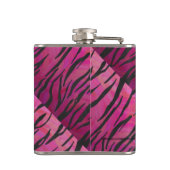 Tiger Hot Pink und Black Print Flachmann (Rückseite)