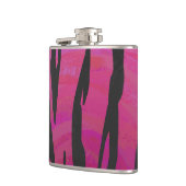 Tiger Hot Pink und Black Print Flachmann (Links)