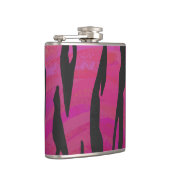 Tiger Hot Pink und Black Print Flachmann (Rechts)