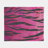 Tiger Hot Pink und Black Print Fleecedecke (Vorderseite (Horizontal))
