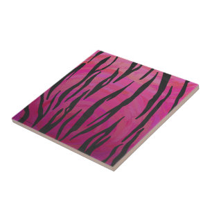 Tiger Hot Pink und Black Print Fliese