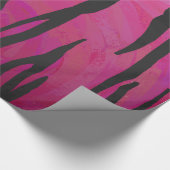 Tiger Hot Pink und Black Print Geschenkpapier (Ecke)