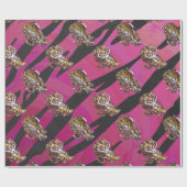 Tiger Hot Pink und Black Print Geschenkpapier (Flach)