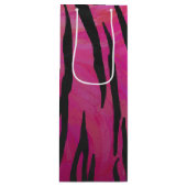 Tiger Hot Pink und Black Print Geschenktüte Für Weinflaschen (Vorderseite)