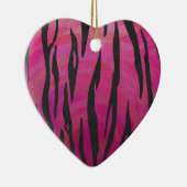 Tiger Hot Pink und Black Print Keramik Ornament (Rechts)