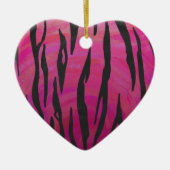 Tiger Hot Pink und Black Print Keramik Ornament (Vorne)