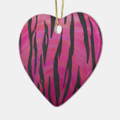Tiger Hot Pink und Black Print Keramik Ornament (Links)