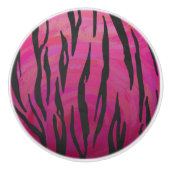Tiger Hot Pink und Black Print Keramikknauf (Vorderseite)