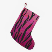 Tiger Hot Pink und Black Print Kleiner Weihnachtsstrumpf (Vorderansicht (hängend))