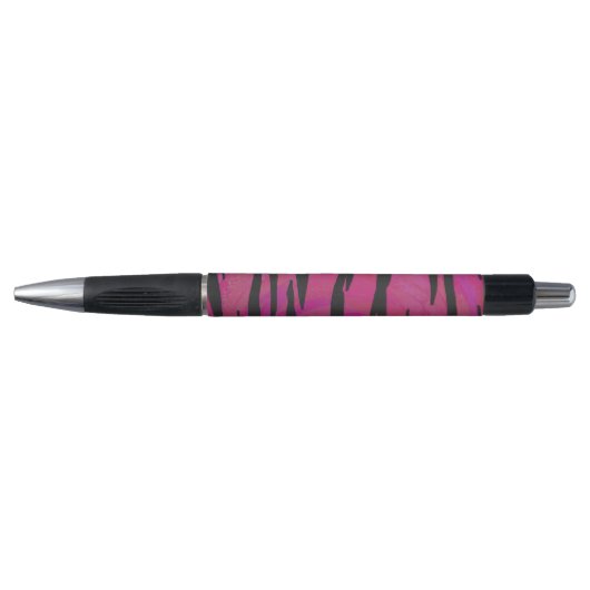 Tiger Hot Pink und Black Print Kugelschreiber (Vorderseite)