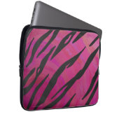 Tiger Hot Pink und Black Print Laptopschutzhülle (Vorne Rechts)