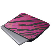 Tiger Hot Pink und Black Print Laptopschutzhülle (Vorne Knopf)