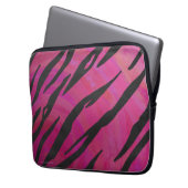 Tiger Hot Pink und Black Print Laptopschutzhülle (Vorderseite Links)