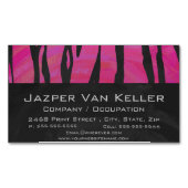 Tiger Hot Pink und Black Print Magnetische Visitenkarte (Vorderseite)