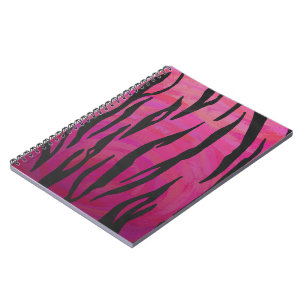 Tiger Hot Pink und Black Print Notizblock