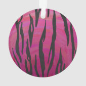 Tiger Hot Pink und Black Print Ornament (Rückseite)