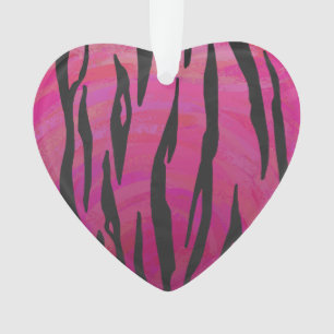 Tiger Hot Pink und Black Print Ornament