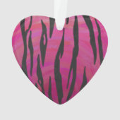Tiger Hot Pink und Black Print Ornament (Rückseite)