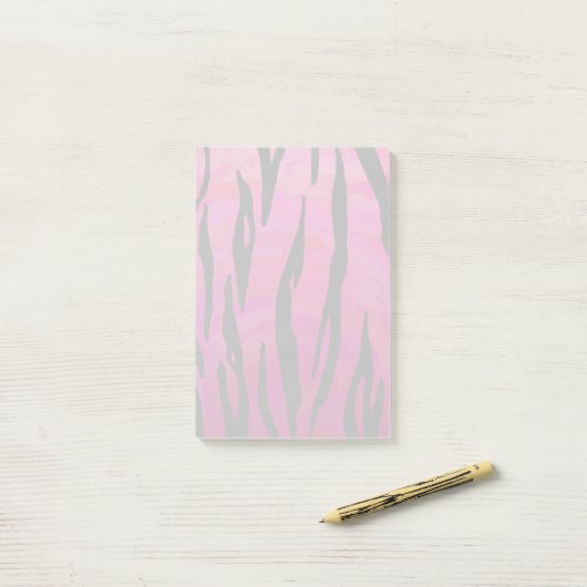 Tiger Hot Pink und Black Print Post-it Klebezettel (Auf Schreibtisch)