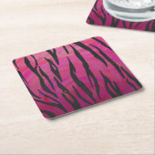 Tiger Hot Pink und Black Print Rechteckiger Pappuntersetzer (angewinkelt)