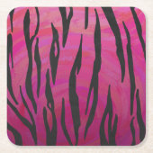 Tiger Hot Pink und Black Print Rechteckiger Pappuntersetzer (Vorderseite)