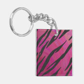 Tiger Hot Pink und Black Print Schlüsselanhänger (Vorderseite links)